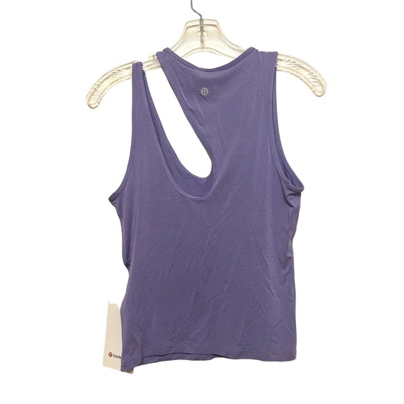 NEW Lululemon Shoulder Cut-Out Yoga Tank Top‎ Dark Lavender Size 4 Silk Blend - Picture 2 of 6
